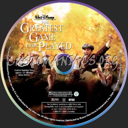 The Greatest Game Ever Played dvd label