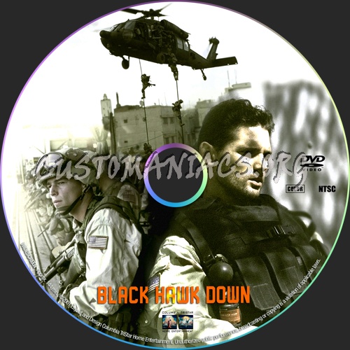 Black Hawk Down dvd label