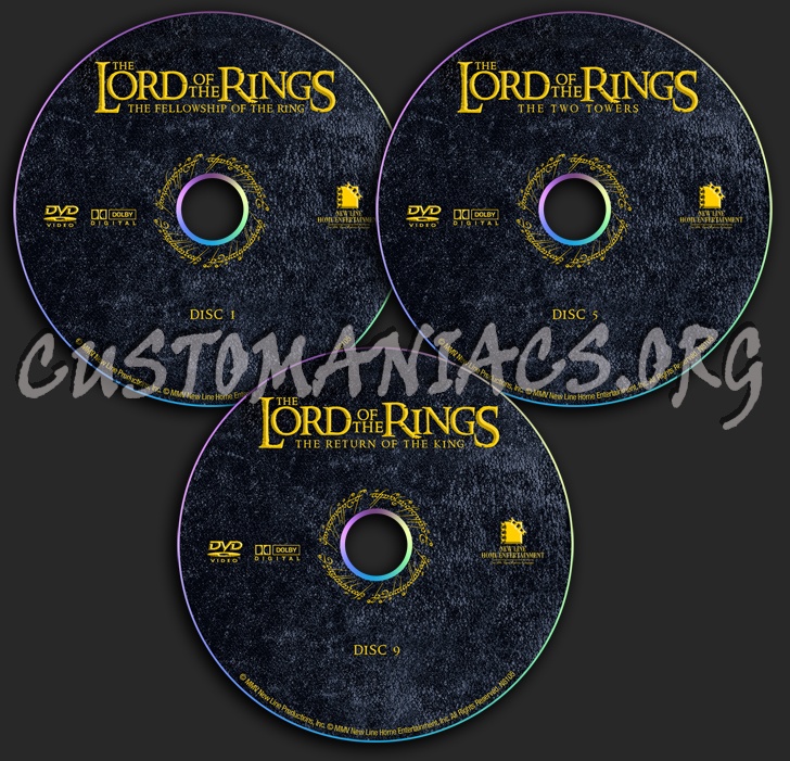 The Lord of the Rings dvd label