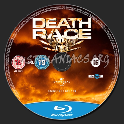 Death Race blu-ray label