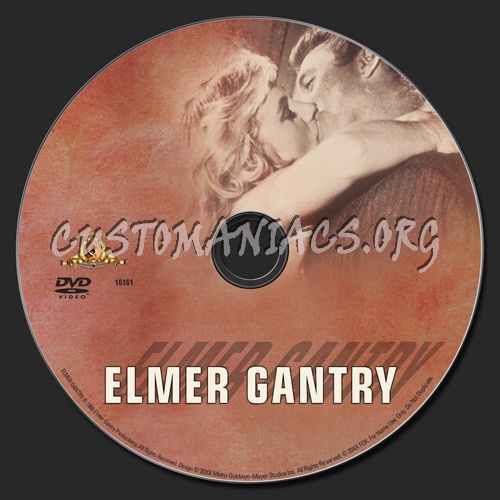 Elmer Gantry dvd label