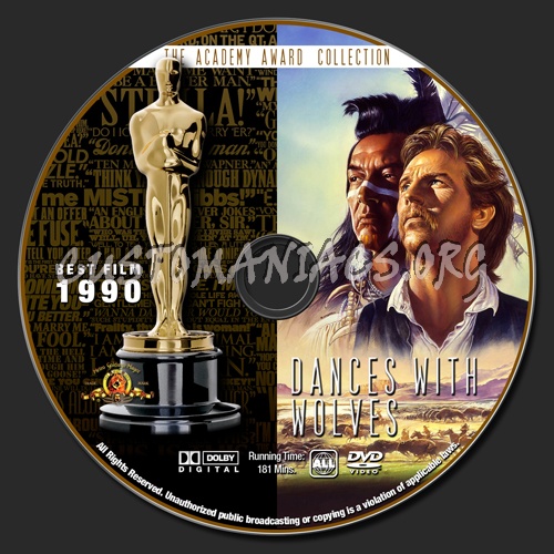 Academy Awards Collection - Dances With Wolves dvd label