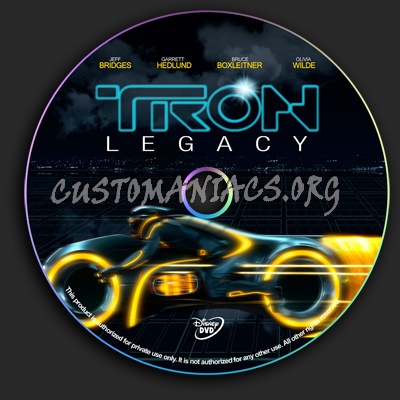 Tron Legacy dvd label