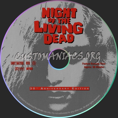 Night of the Living Dead dvd label