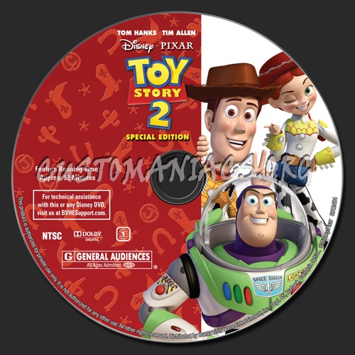 Toy Story 2 dvd label