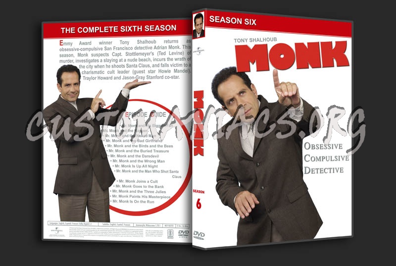 Monk Seasons 1-8 dvd cover