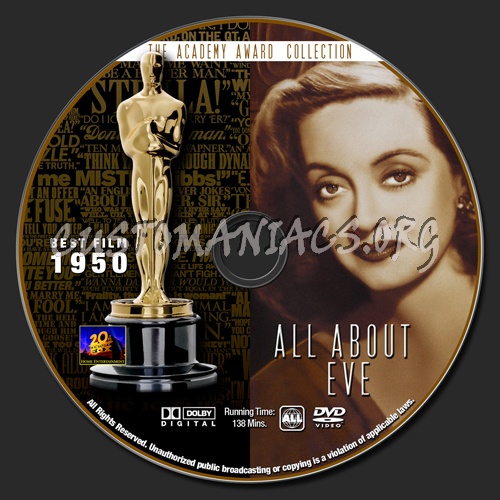 Academy Awards Collection - All About Eve dvd label