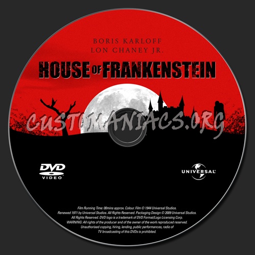 House of Frankenstein dvd label