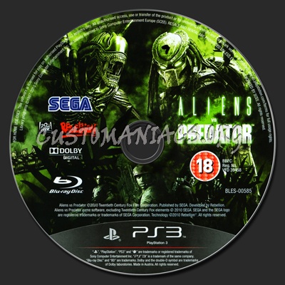 Aliens vs Predator dvd label