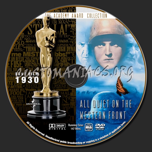 Academy Awards Collection - All Quiet On The Western Front dvd label