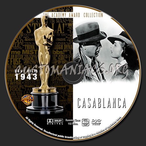 Academy Awards Collection - Casablanca dvd label