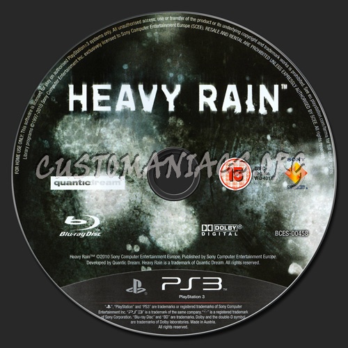 Heavy Rain dvd label