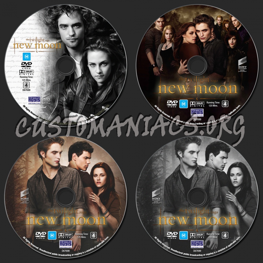 The Twilight Saga : New Moon dvd label