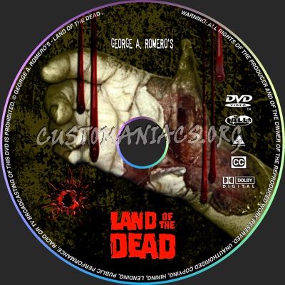 Land Of The Dead dvd label
