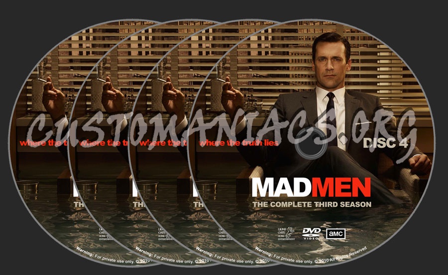 Mad Men season 3 dvd label