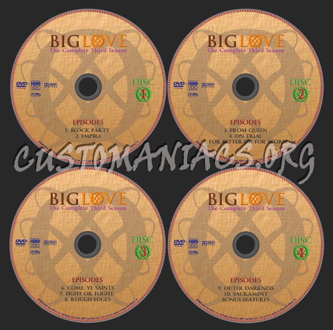 Big Love Season 3 dvd label