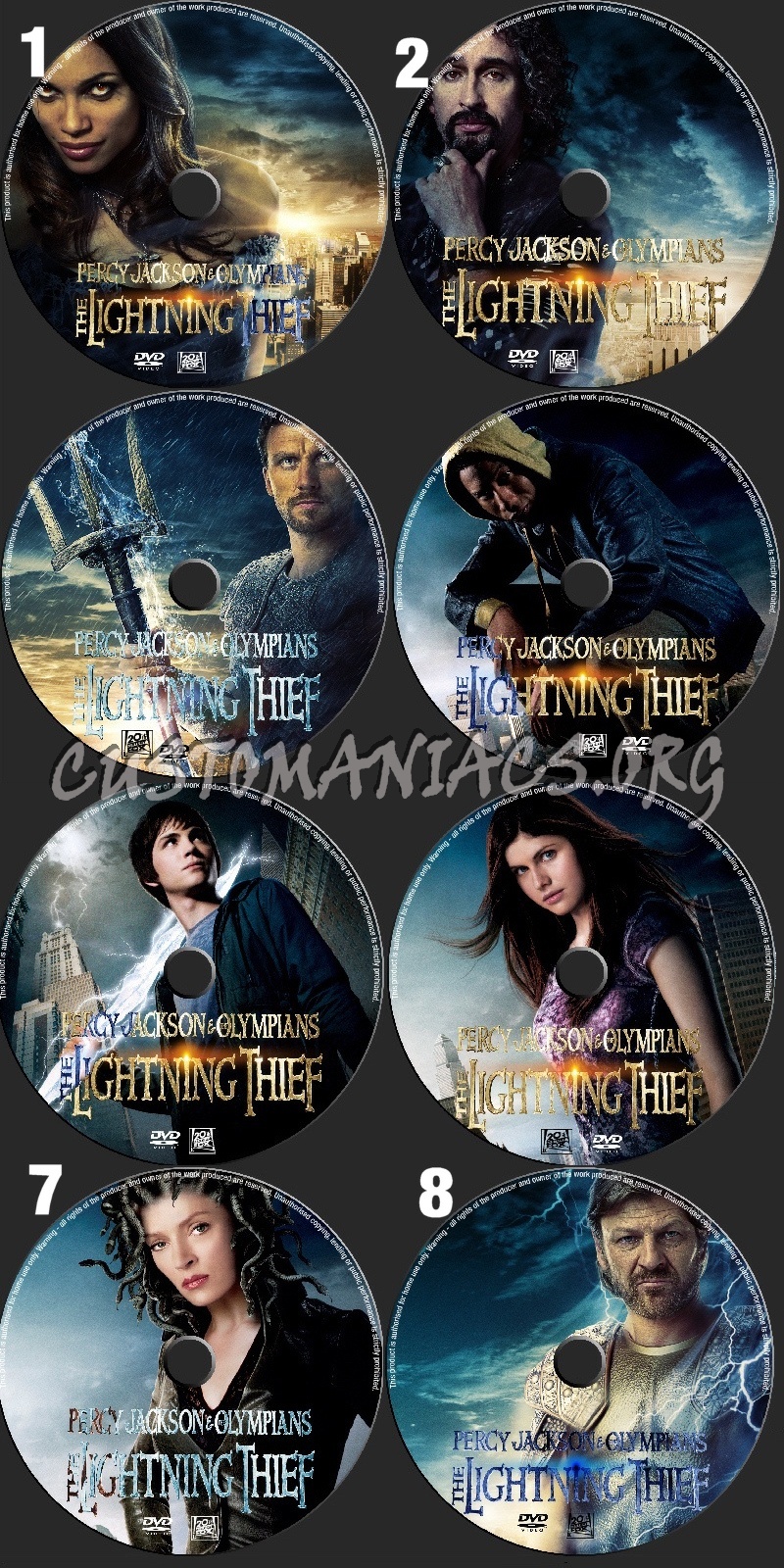 Percy jackson & the Olympians The Lightning Thief dvd label