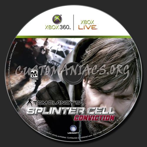 Splinter Cell Conviction dvd label