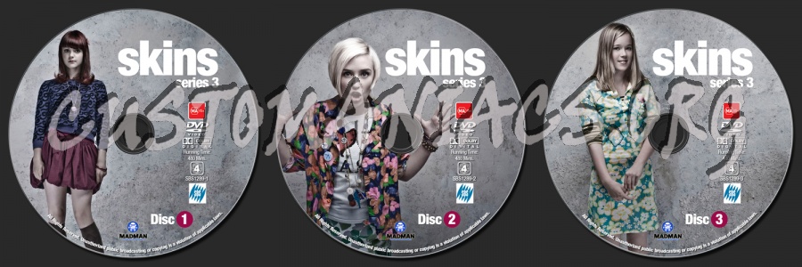 Skins - Series 3 dvd label