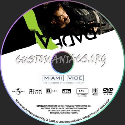 Miami Vice dvd label