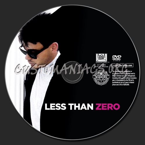 Less then Zero dvd label