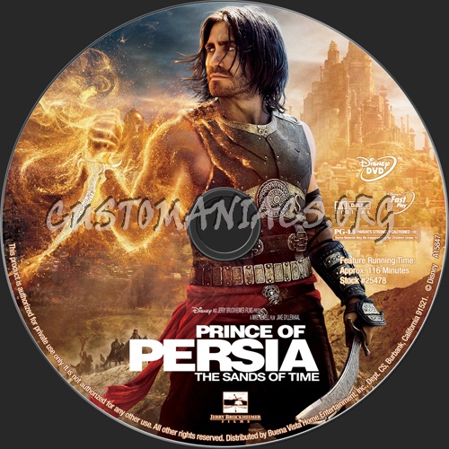 Prince of Persia The Sands of Time dvd label