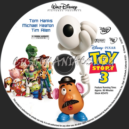 Toy Story 3 dvd label