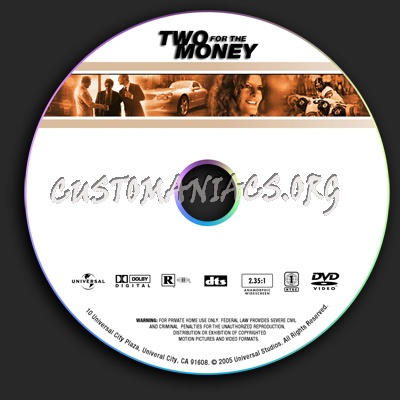 Two For The Money dvd label