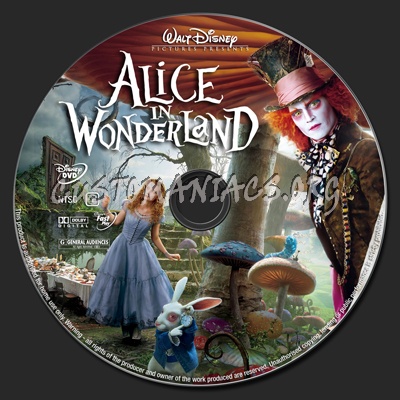 Alice In Wonderland dvd label