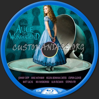 Alice in Wonderland (2010) blu-ray label