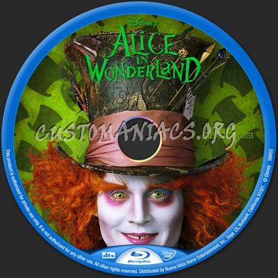 Alice in Wonderland (2010) blu-ray label