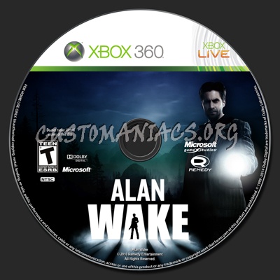 Alan Wake dvd label