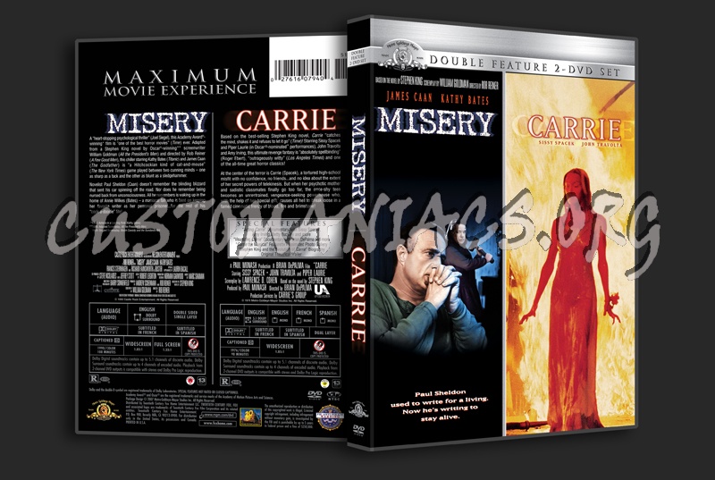 Misery / Carrie dvd cover