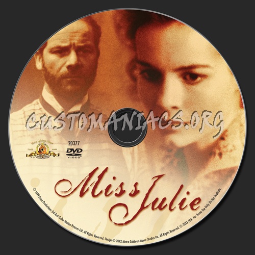 Miss Julie dvd label