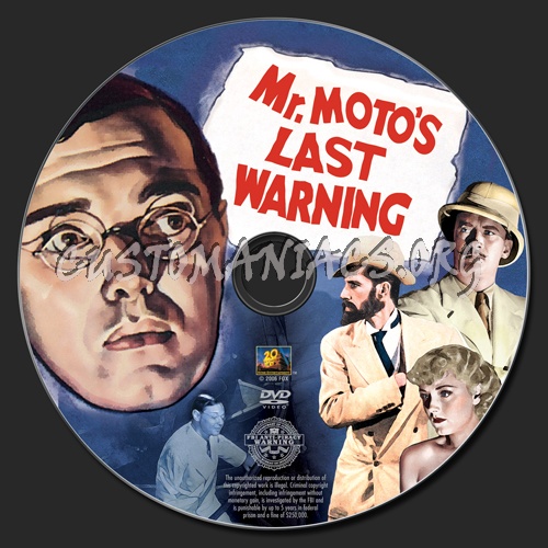 Mr Moto's Last Warning dvd label