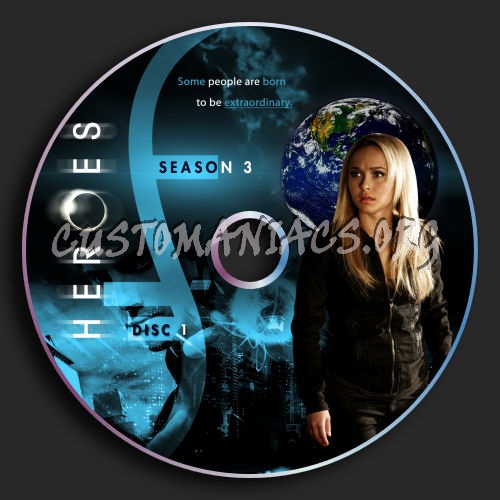 Heroes : Season 3 NEW dvd label