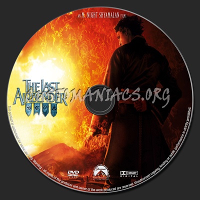 The Last Airbender dvd label