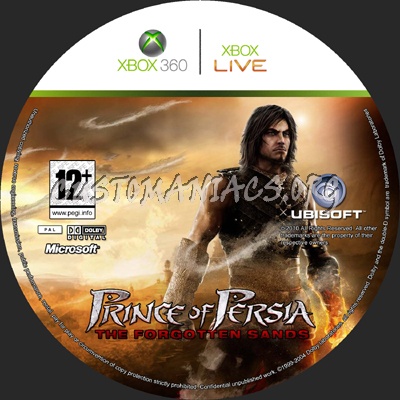 Prince Of Persia The Forgotten Sands dvd label