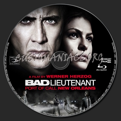 Bad Lieutenant: Port of Call New Orleans blu-ray label