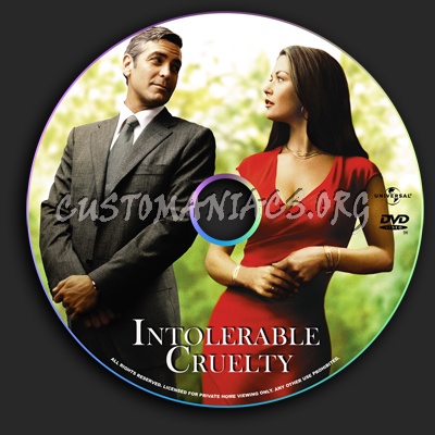 Intolerable Cruelty dvd label