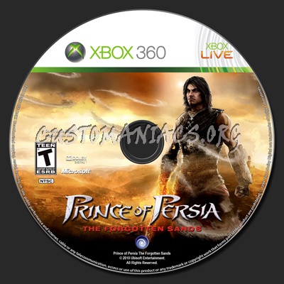 Prince of Persia The Forgotten Sands dvd label