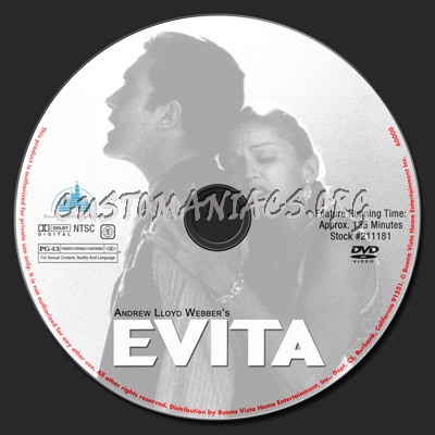 Evita dvd label