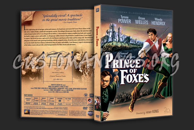 Prince of Foxes dvd cover