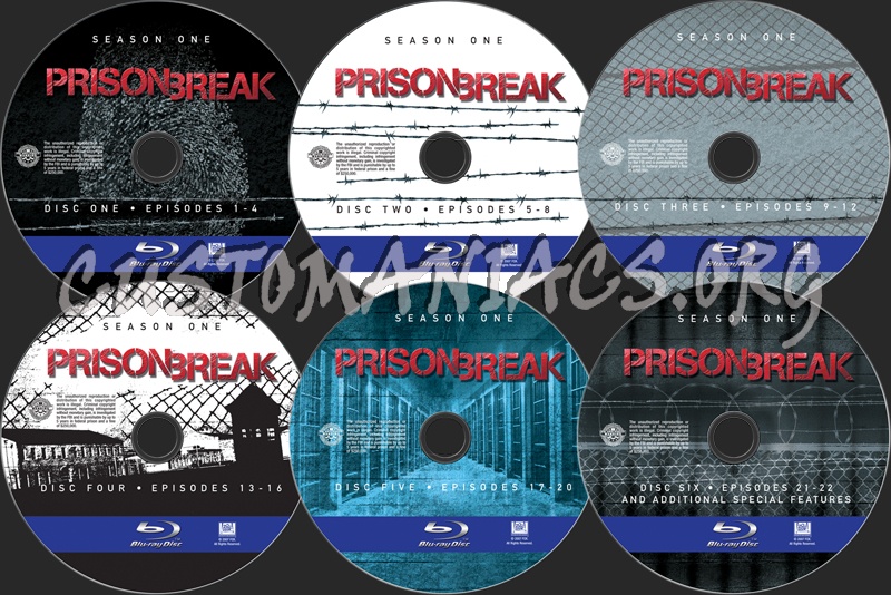 Prison Break Season 1 blu-ray label