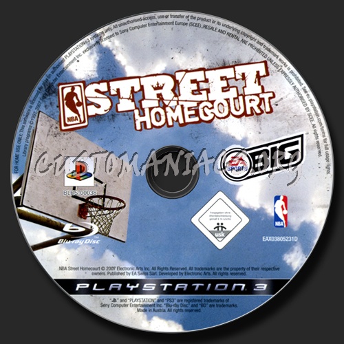 NBA Street Homecourt dvd label