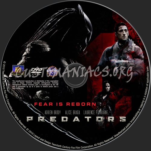 Predators dvd label