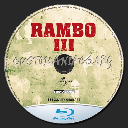 Rambo 3 blu-ray label