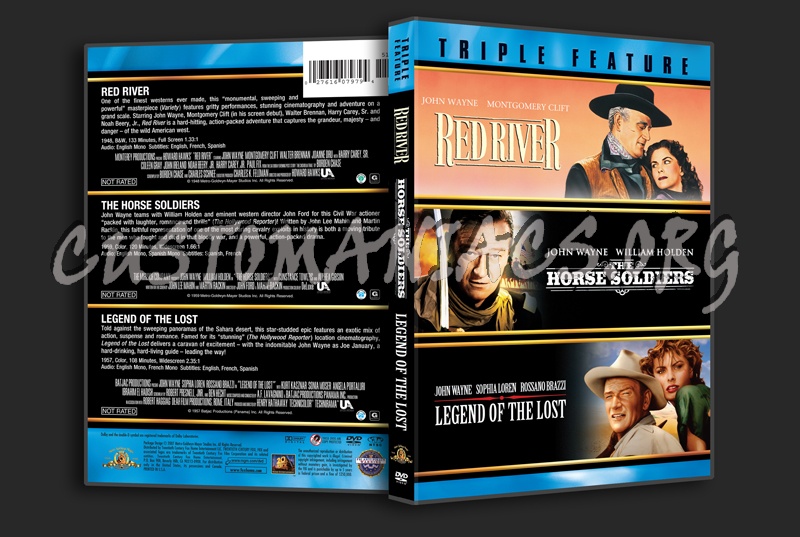 Red River / The Horse Soldiers / Legend of the Lost dvd cover