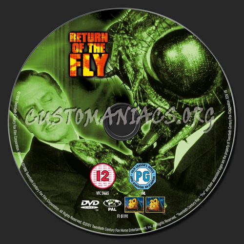 Return of the Fly dvd label