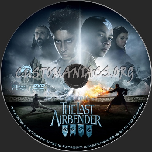 The Last Airbender dvd label